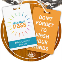 Personalisierter Klassenzimmer-Badezimmer-Pass Leh