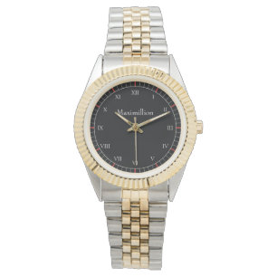 Personalisierter Klassiker-Maximim-Schwarz Armbanduhr