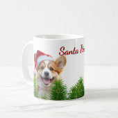 Personalisierter Klassiker-Mug – Santa Paws Corgi  Kaffeetasse (Vorderseite Links)