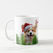 Personalisierter Klassiker-Mug – Santa Paws Corgi  Kaffeetasse (Links)