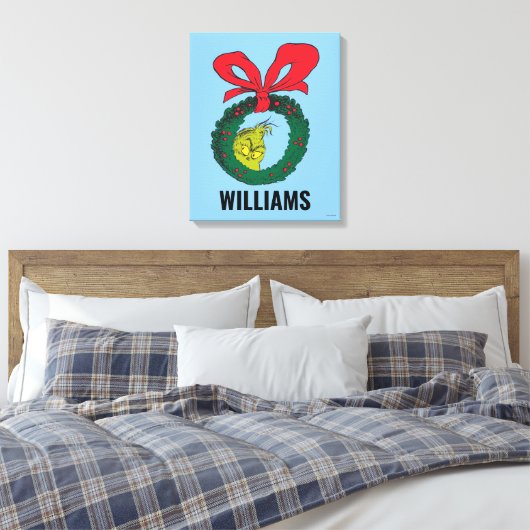 Personalisierter Klassiker | Weihnachtskranz Leinwanddruck (Insitu (Schlafzimmer))