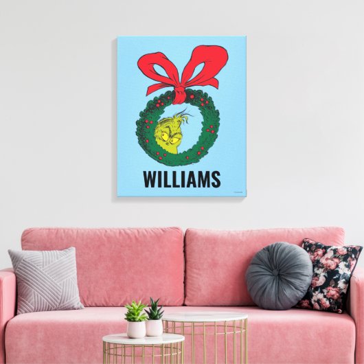 Personalisierter Klassiker | Weihnachtskranz Leinwanddruck (Insitu (Wohnzimmer))