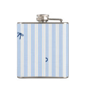 Personalisierter Klassischer Blaupastell-Gestreift Flachmann (Rückseite)