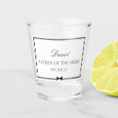 Personalisierter klassischer Bowtie Vater der Brau Schnapsglas (Vorderseite)