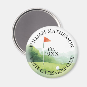 Personalisierter klassischer Golfclub-Name Magnet