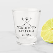 Personalisierter klassischer Golfclub-Name Schnapsglas (Vorderseite)