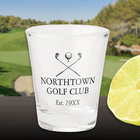 Personalisierter klassischer Golfclub-Name Schnapsglas