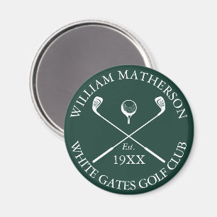 Personalisierter klassischer Golfclub-Name Smaragd Magnet