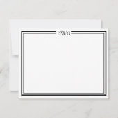 Personalisierter Klassischer Monogramm-Initial-Nam Mitteilungskarte (Vorderseite)