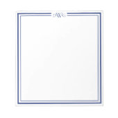 Personalisierter klassischer Monogramm-Initial-Nam Notizblock (Vorderseite)