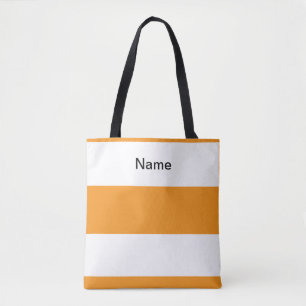 Personalisierter Klassischer Orange + Weiße Streif Tasche