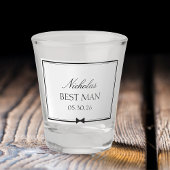 Personalisierter klassischer Simple Bowtie Trauzeu Schnapsglas