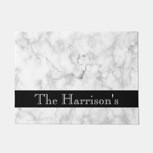 Personalisierter klassischer weißer grauer und fußmatte (Vorderseite)