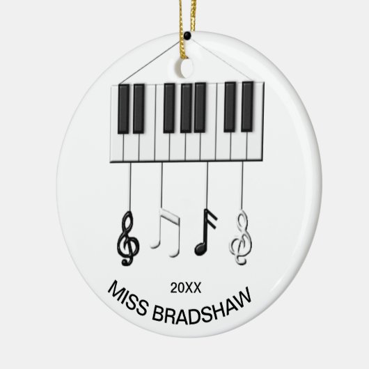 Personalisierter Klavierlehrer Ornament (Links)