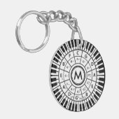 Personalisierter Klavierschlüsselkreis Schlüsselanhänger (Vorderseite links)