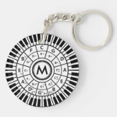Personalisierter Klavierschlüsselkreis Schlüsselanhänger (Rückseite)