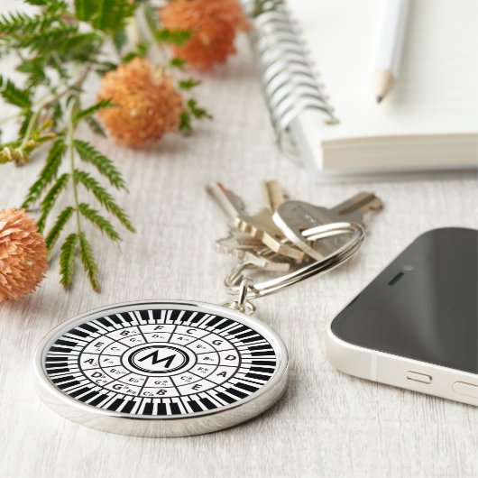 Personalisierter Klavierschlüsselkreis Schlüsselanhänger (Seite)