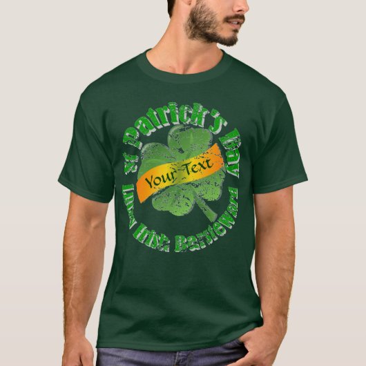 Personalisierter Kleeblatt St Patrick's Day T-Shirt (Vorderseite)
