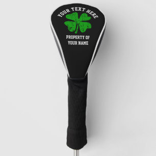 Personalisierter Kleeblattdecker mit grünem Glüc Golf Headcover