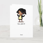 Personalisierter kleiner Cartoon Girl Pink Geburts Karte (Rückseite)