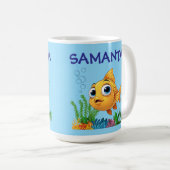 Personalisierter Kleiner Fisch Klassischer Becher Kaffeetasse (VorderseiteRechts)