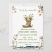 Personalisierter kleiner Frosch 1. Party Einladung (Vorderseite)