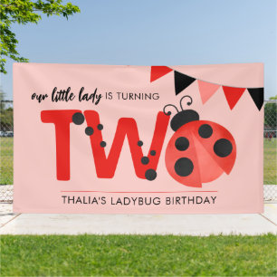 Personalisierter Kleiner Ladybug Marienkäfer Groß Banner