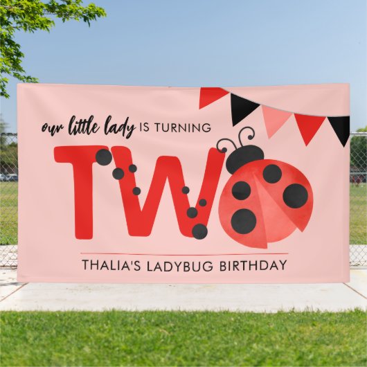 Personalisierter Kleiner Ladybug Marienkäfer Groß Banner (Außenbereich)