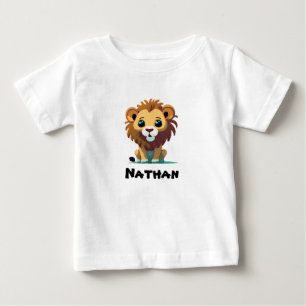 Personalisierter kleiner Löwe Baby T-shirt