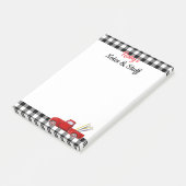 Personalisierter kleiner roter LKW Post-it Klebezettel (angewinkelt)