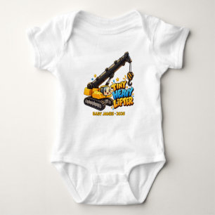 Personalisierter kleiner schwerer Hebekran Baby Strampler