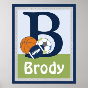Personalisierter Kleiner Sportspieler Name Poster
