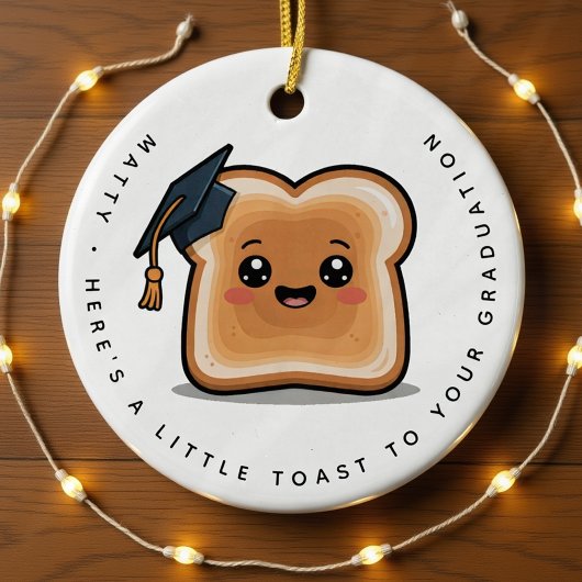 Personalisierter kleiner Toast zu Ihrem Abschluss  Keramik Ornament