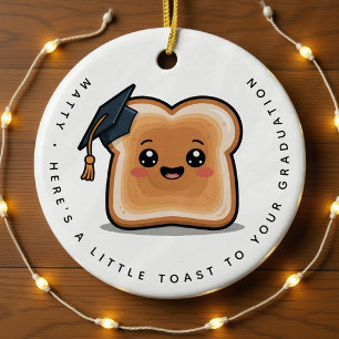 Personalisierter kleiner Toast zu Ihrem Abschlussg Keramik Ornament