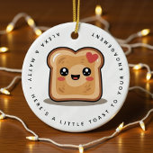 Personalisierter kleiner Toast zu Ihrer Verlobung Keramik Ornament
