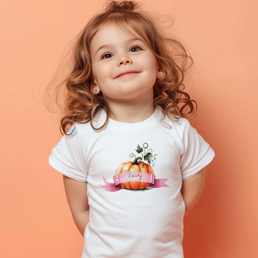 Personalisierter Kleinkind T - Shirt Pink Orange P