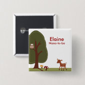 PERSONALISIERTER KNOPF FÜR WOODLAND DEER FOREST BUTTON (Vorne & Hinten)