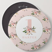 Personalisierter Knopf in Rosa Button (Vorne & Hinten)