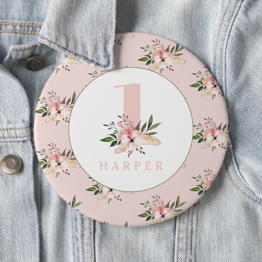Personalisierter Knopf in Rosa Button (Beispiel)