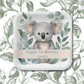 Personalisierter Koala Bär Geburtstag Pappteller