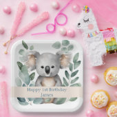Personalisierter Koala Bär Geburtstag Pappteller (Party)