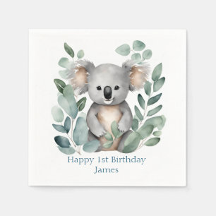 Personalisierter Koala Bär Geburtstag Serviette