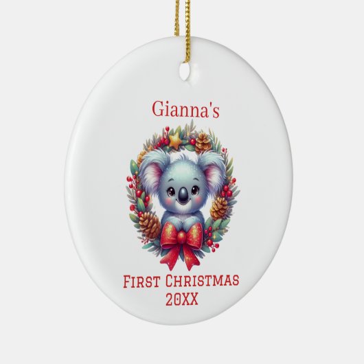 Personalisierter Koala-Bär Keramik Ornament (Rechts)