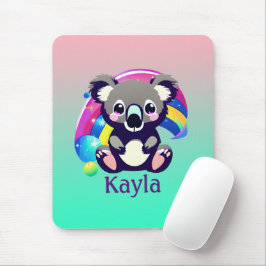 Personalisierter Koala-Bär und Regenbogen Mousepad