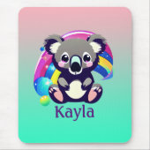 Personalisierter Koala-Bär und Regenbogen Mousepad (Vorne)