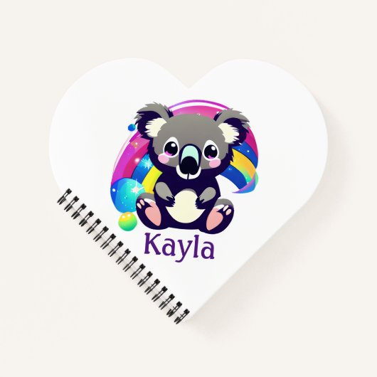 Personalisierter Koala-Bär und Regenbogen Notizblock (Vorderseite)