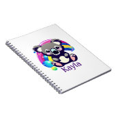 Personalisierter Koala-Bär und Regenbogen Notizblock (Rechte Seite)