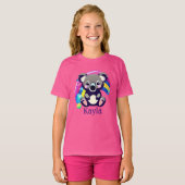 Personalisierter Koala-Bär und Regenbogen T-Shirt (Vorne ganz)