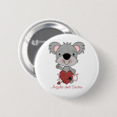 Personalisierter Koala-Liebe-Knopf Button (Vorne & Hinten)