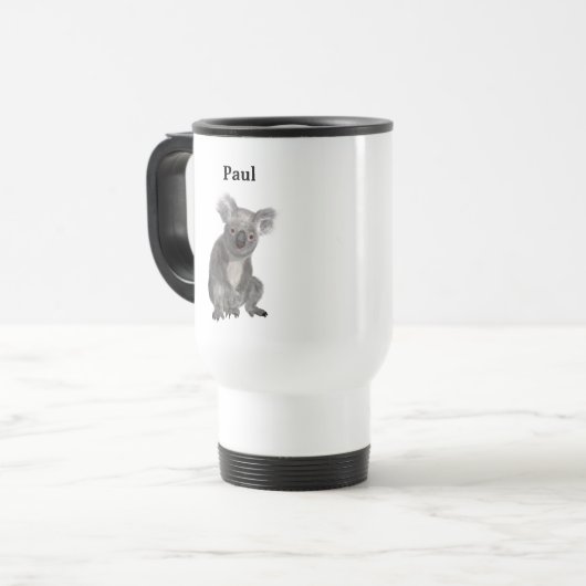 Personalisierter Koala Reisebecher (Vorderseite Links)